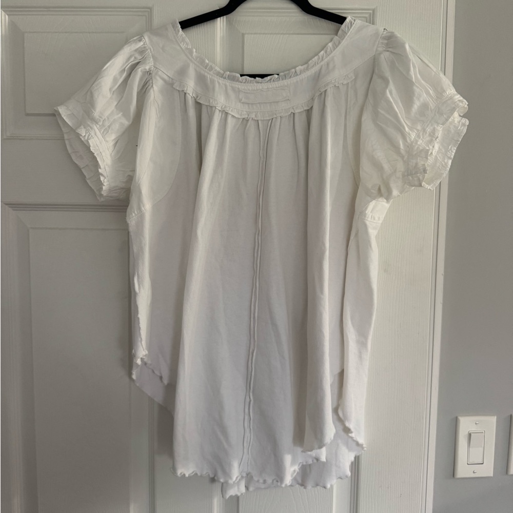 We The Free White Button Detail Blouse - Picture 3 of 3